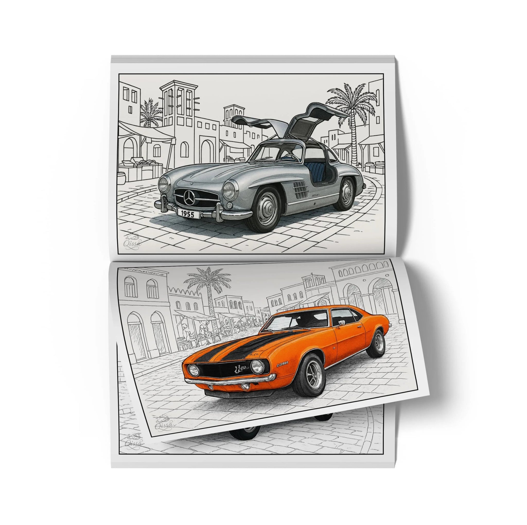 دفتر تلوين للطباعة - أساطير السيارات كلاسيكية